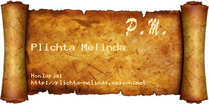 Plichta Melinda névjegykártya